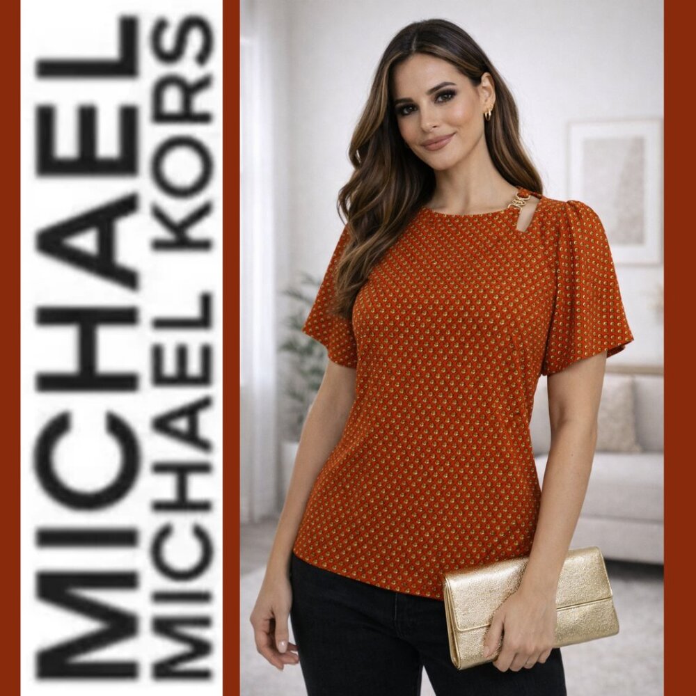 Michael Michael Kors with Gold Logo Charm Shoulder (Size XS)